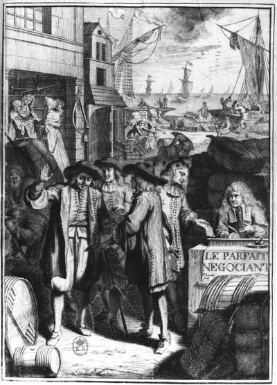 1665年、パリのジャックサバリー作「ルパルフェネゴシアン」の口絵 作： Pierre Landry